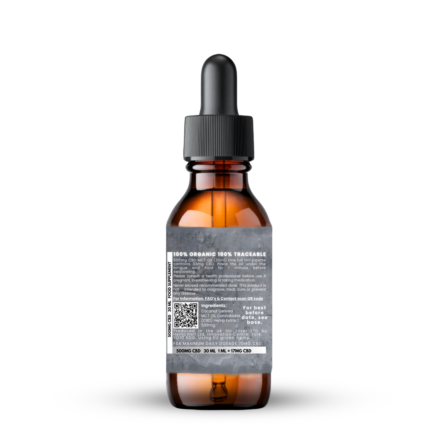 Elixer Organic CBD Oil 500mg (30ml)