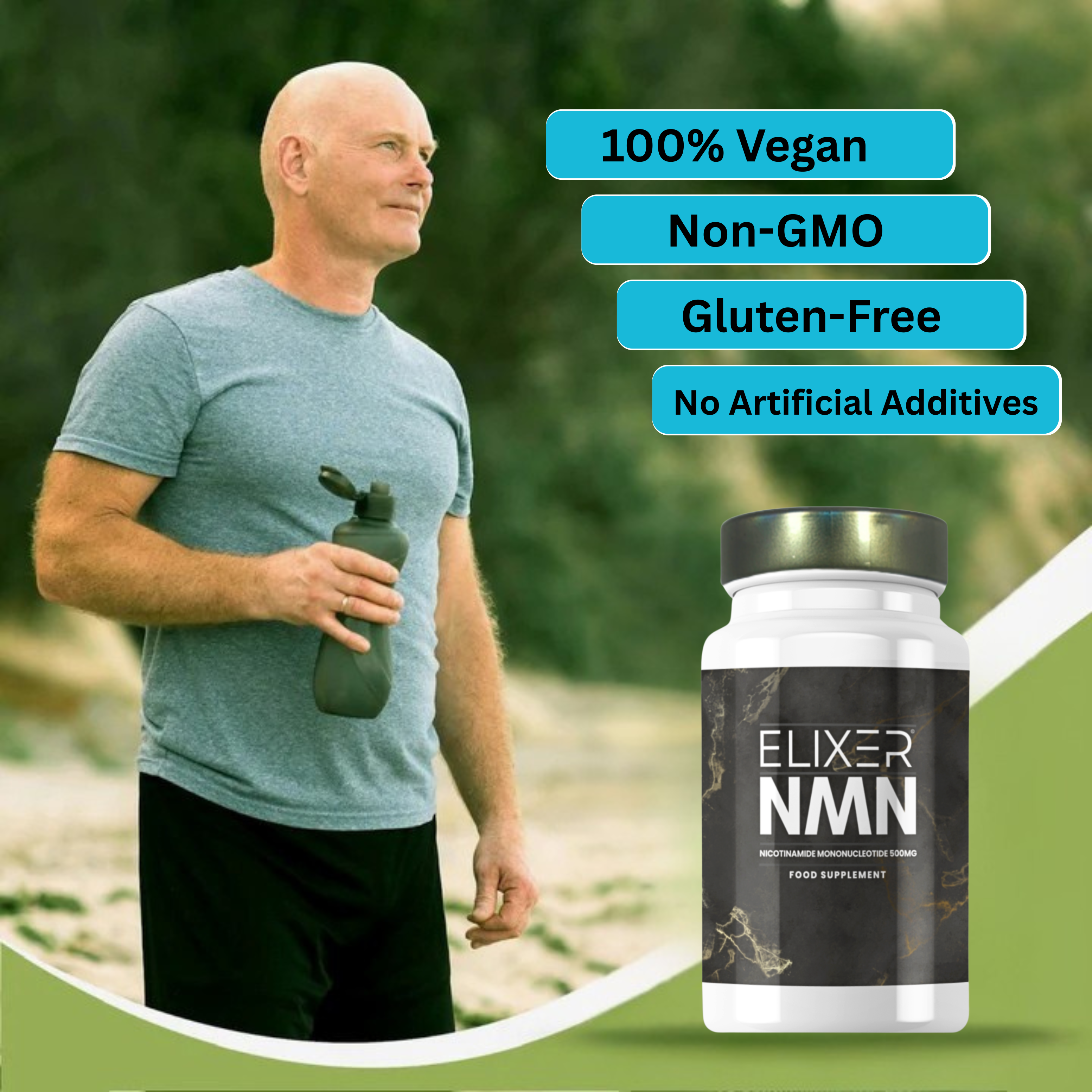 ELIXER Pure NMN | 500mg Delayed-Release Capsules (60 Count)