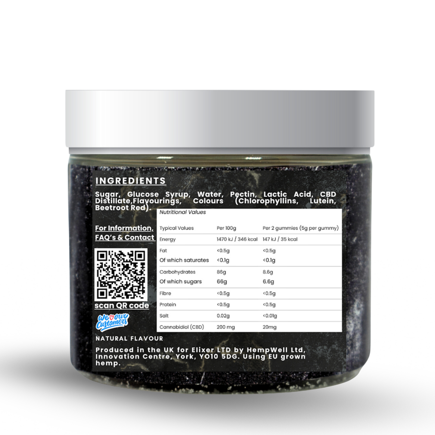 Elixer Organic CBD Gummies 300mg (30 x 10mg)