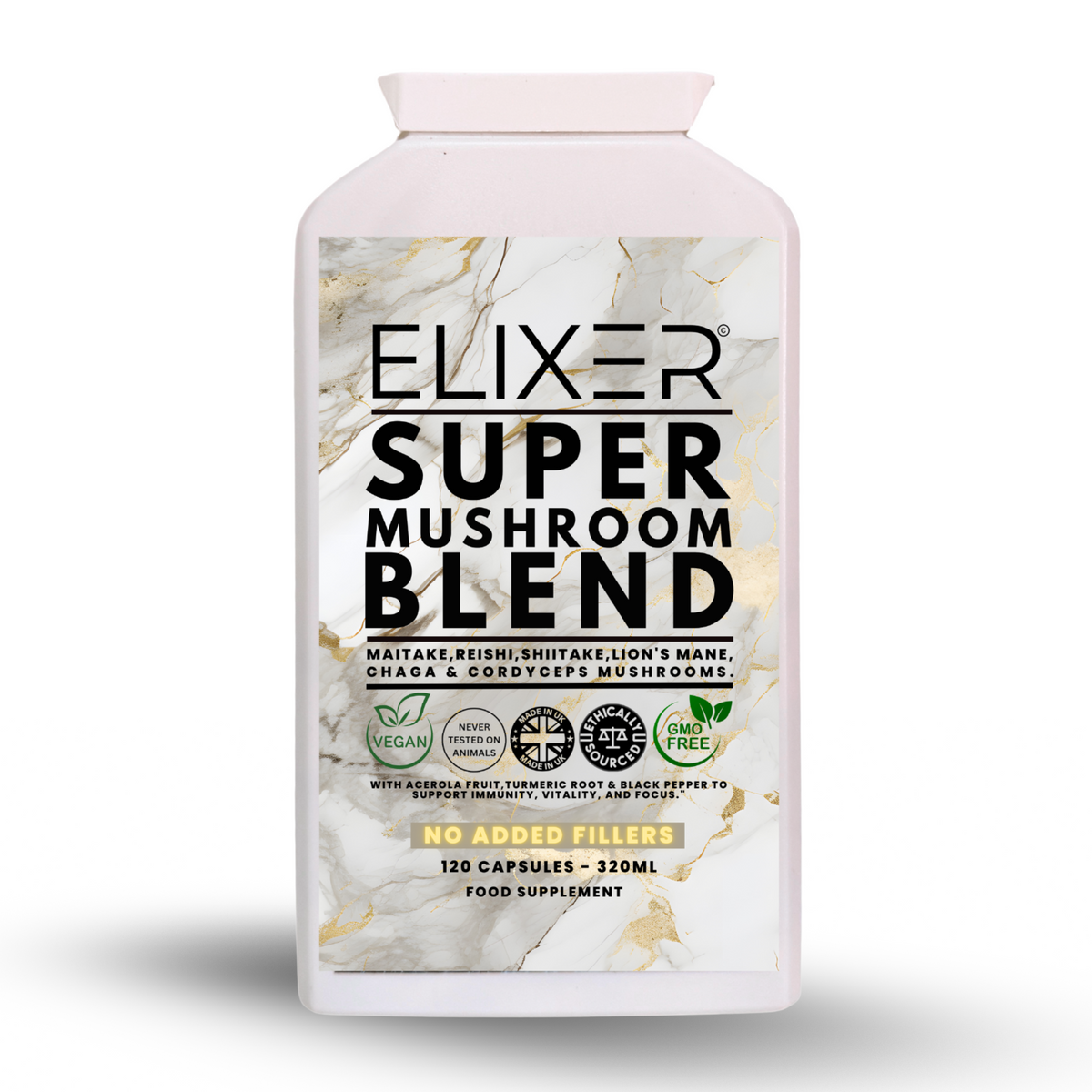 Elixer Super Mushroom Blend 120 Capsules - 320ml