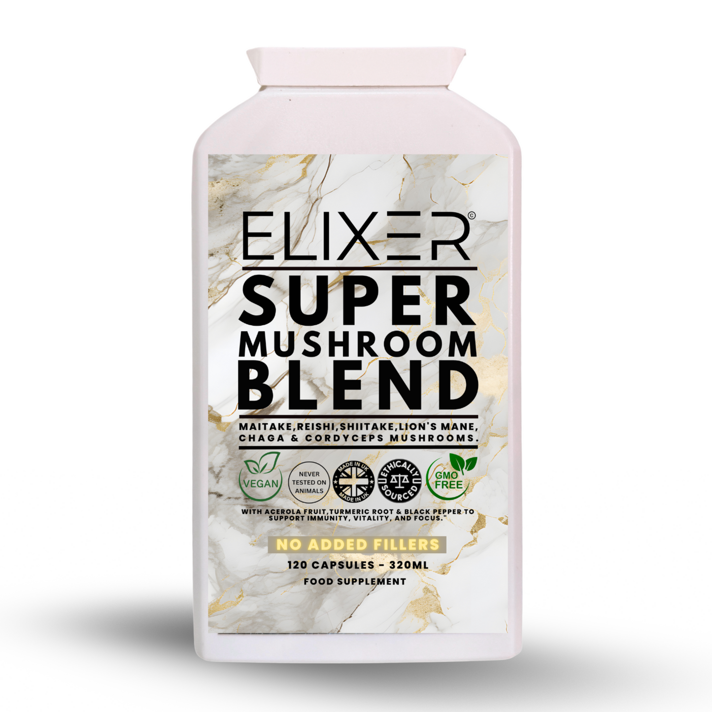 Elixer Super Mushroom Blend 120 Capsules - 320ml