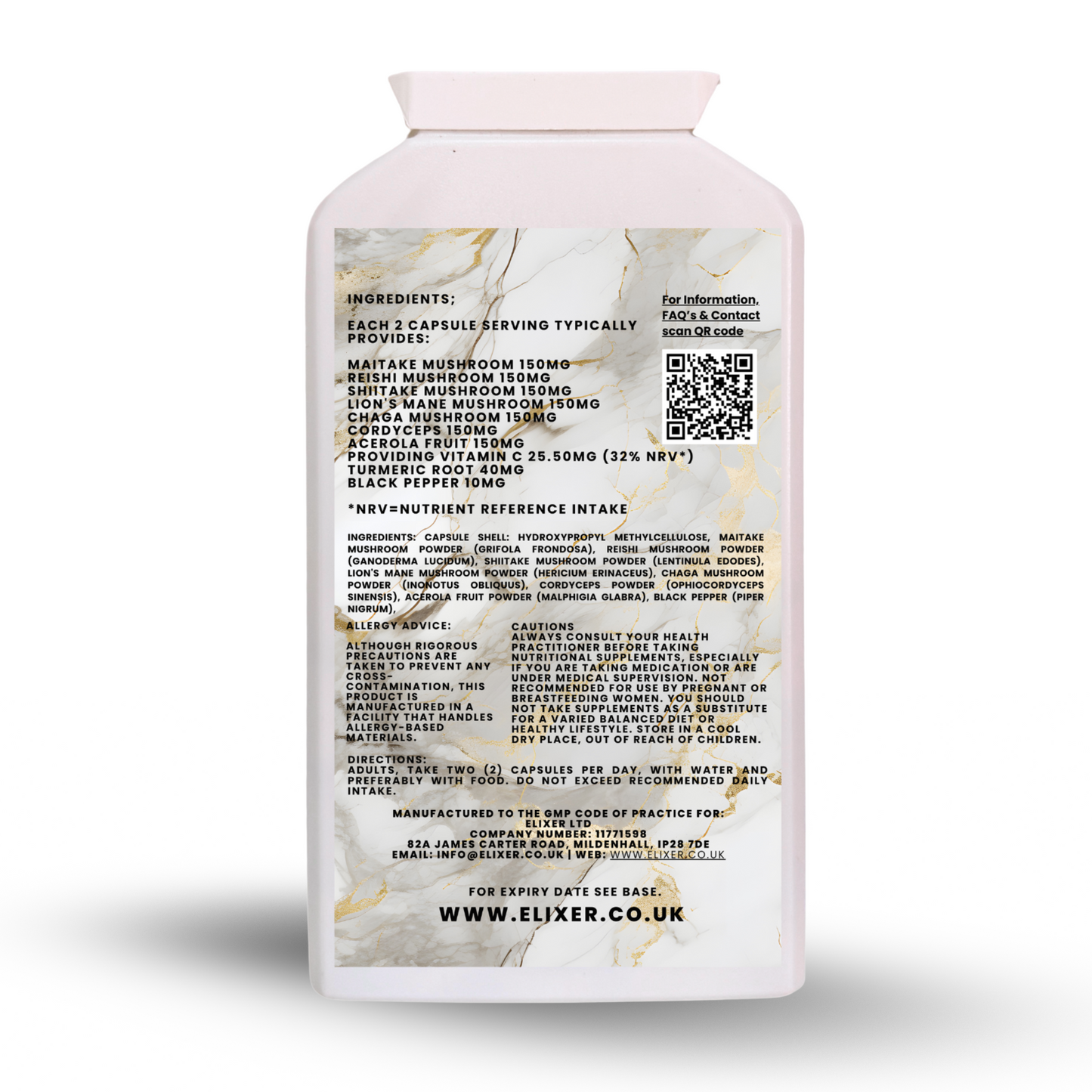 Elixer Super Mushroom Blend 120 Capsules - 320ml