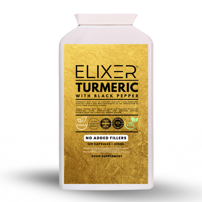 Elixer Turmeric 500mg with Black Pepper Extract 120 Capsules